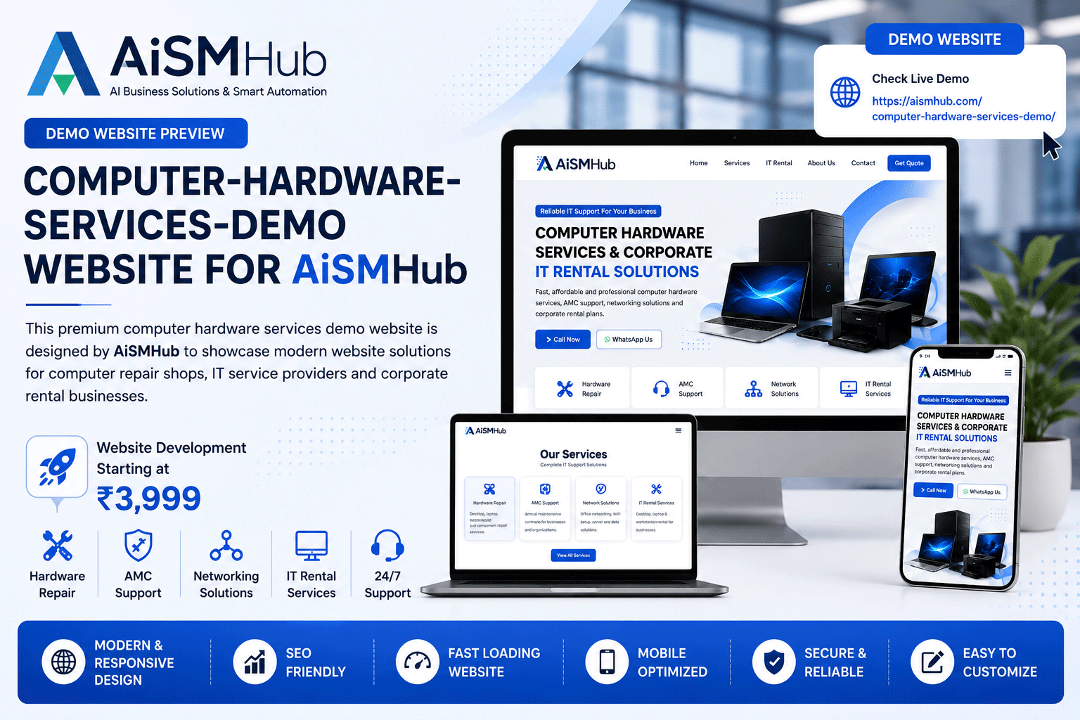 Computer Hardware Services Website - AISMHub